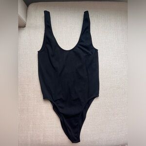 Black ribbed body suit size large